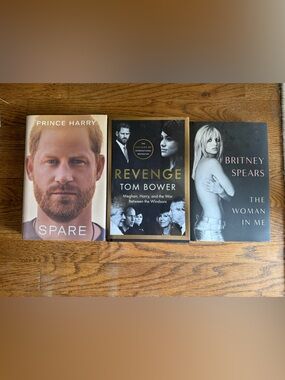 Revenge by Tom Bower,Spare Prince Harry & Brittany Spears hardback books